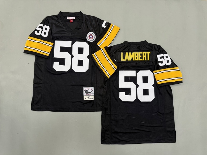 Men 2025 Pittsburgh Steelers #58 Lambert black Throwback Limited NFL Jersey style 003->pittsburgh steelers->NFL Jersey
